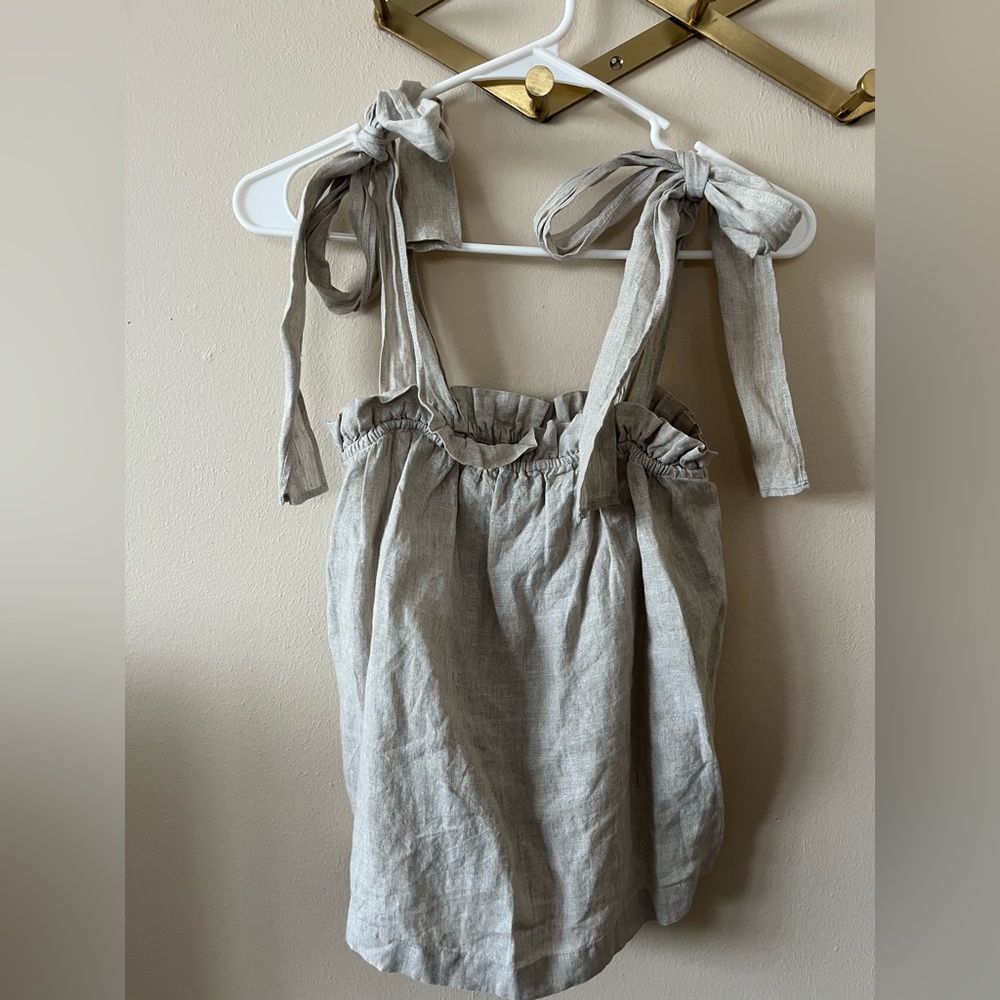 JCrew womens matching linen skirt and top set